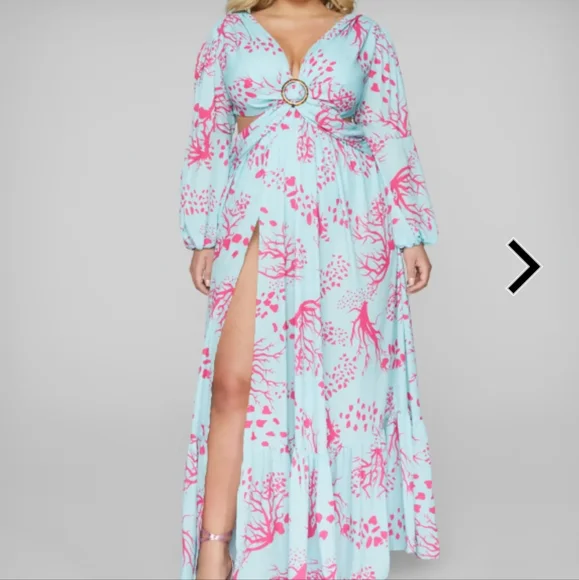 Fashion to Figure Gabriella Abstract Print Maxi Dress